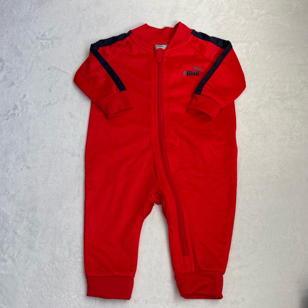 Puma 0-3 month red full zip footie/ sleeper